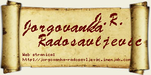 Jorgovanka Radosavljević vizit kartica